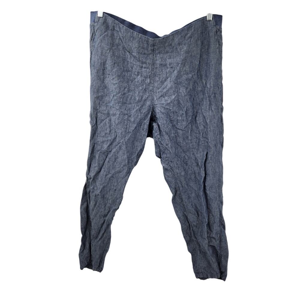 J JILL Love Linen Blue Pants Womens Plus Size 2X
